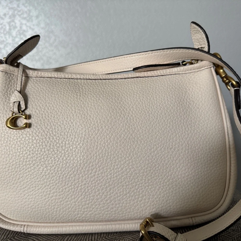 Coach Pebbled Leather Shoulder Bag in chalk ivory Cary - Picture 9 of 12
